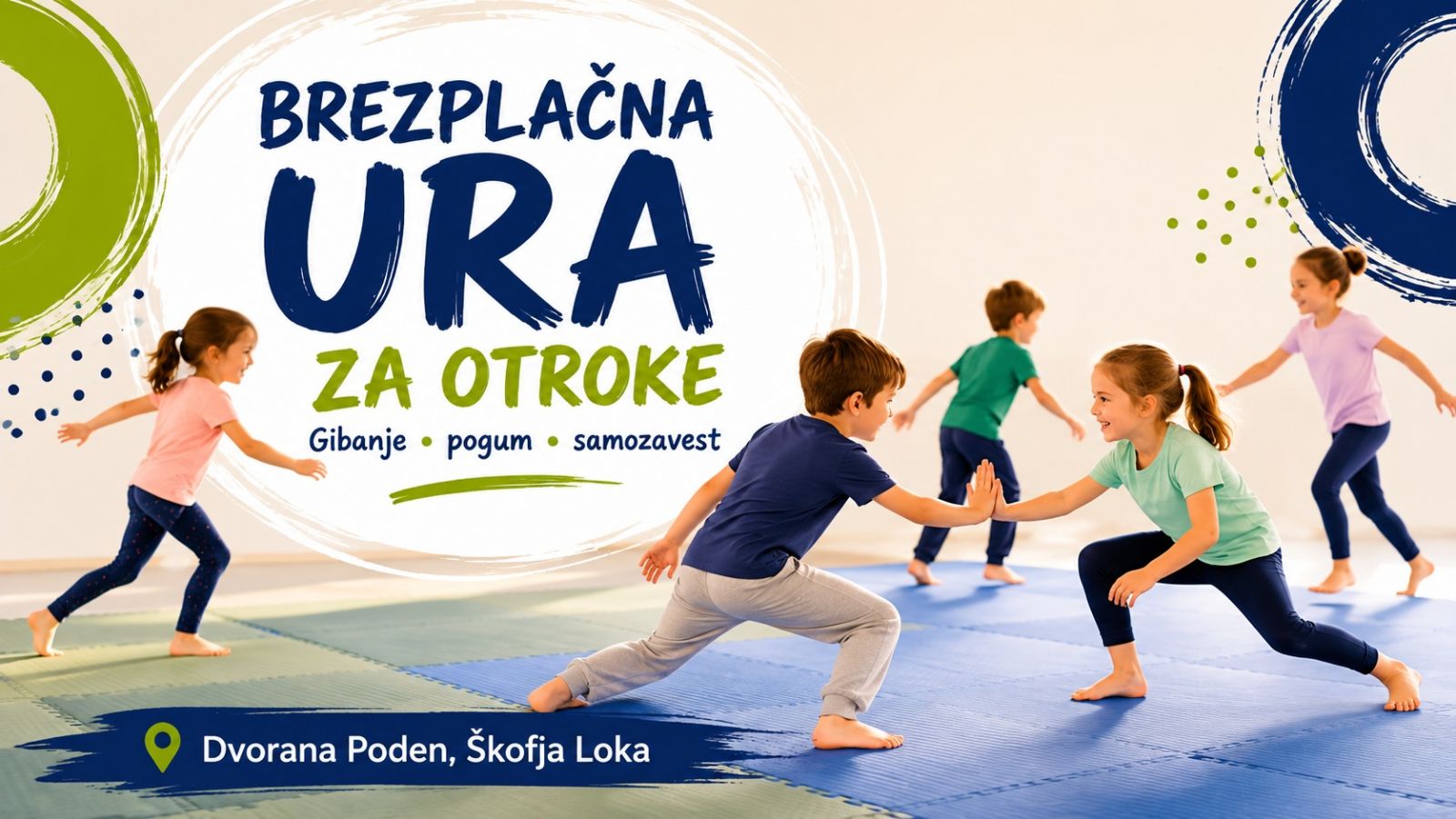 BREZPLAČNA URA ZA OTROKE – GIBANJE, POGUM IN SAMOZAVEST